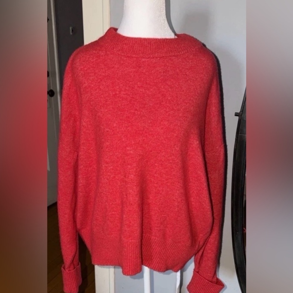 Pilcro Anthropologie Vibrant Red Turtleneck Sweater